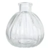 Vaasje ribbel glas - diverse kleuren - ø9x9 cm