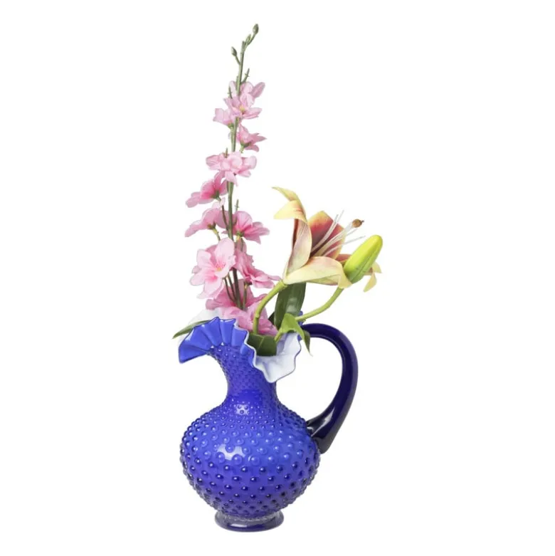 Vaas kruik - blauw - 15x13x20 cm