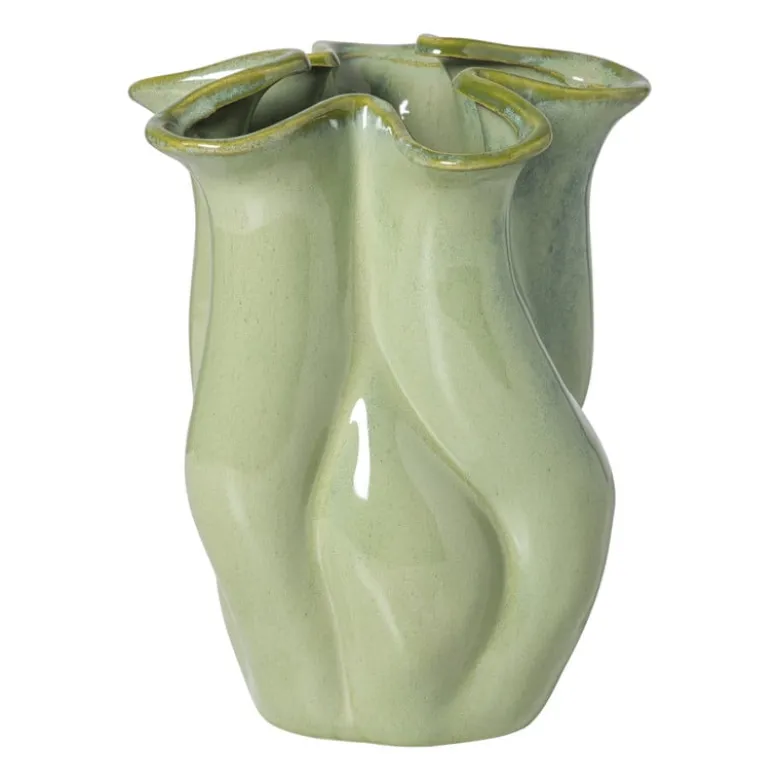 Vaas reactive glaze groot - groen - 24.3x19.7x17.3 cm