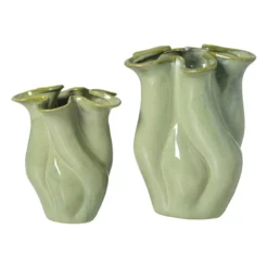 Vaas reactive glaze klein - groen - 19.3x16x14.3 cm