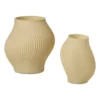 Vaas ribbel groot - beige - ø18x19 cm