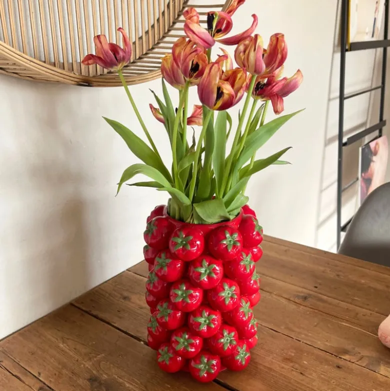 Vaas tomaat - rood - ø16.5x23 cm
