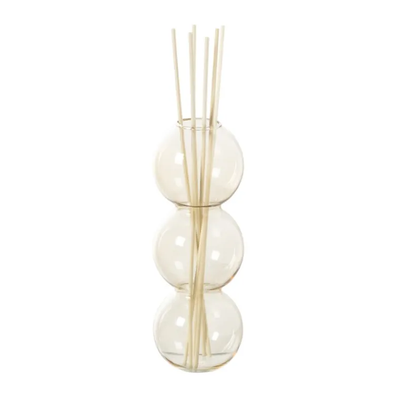 Vaas voor geurstokjes bollen - geel - ø6.5x16.5 cm