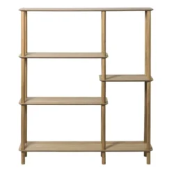Vakkenkast Scandi hoog - naturel - 140x120x30 cm