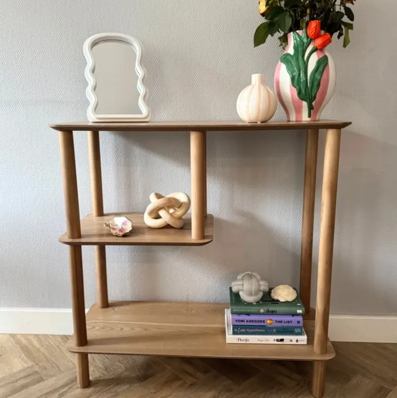 Vakkenkast Scandi laag - naturel - 75x75x30 cm