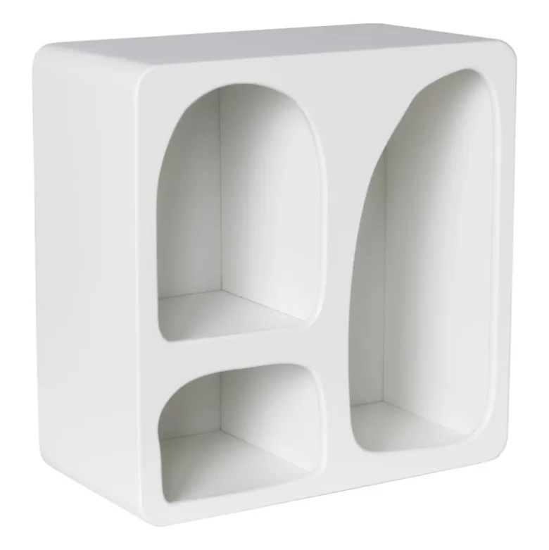 3 vakkenkast Zaha organic - MDF - wit - 30x30x15 cm