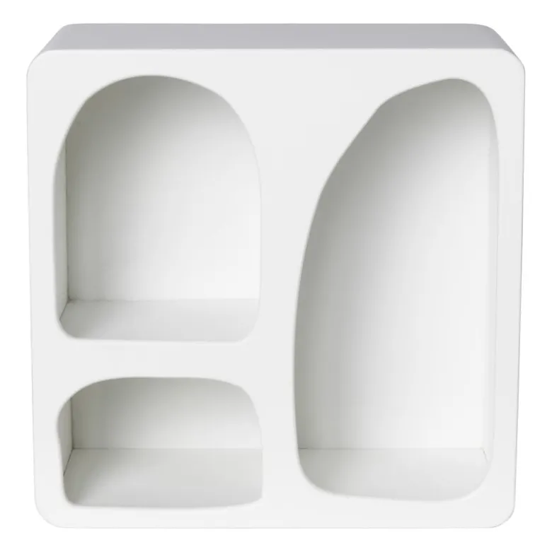 3 vakkenkast Zaha organic - MDF - wit - 30x30x15 cm