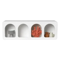 4 vakkenkast Zaha organic - MDF - wit - 20x60x15 cm