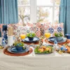 Vierkant bord Toscane - blauw - 25 cm
