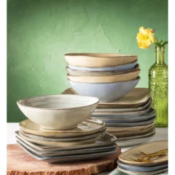 Vierkant bord Toscane - blauw - 25 cm
