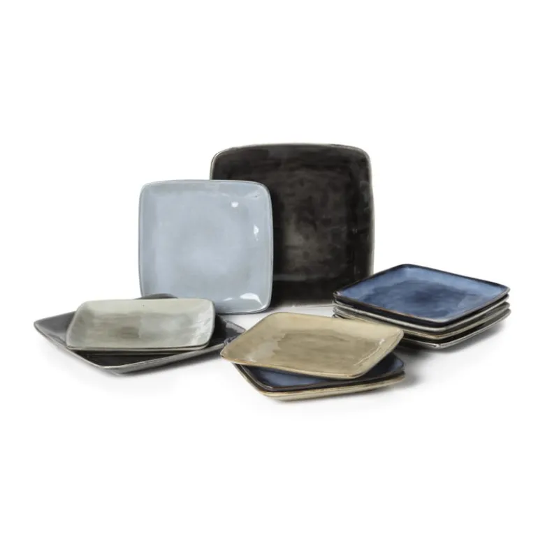 Vierkant bord Toscane - zwart - 20 cm