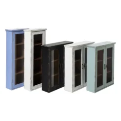 Vitrinekast 2 deuren - wit - 60x50x15 cm