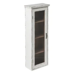Vitrinekast 1 deur - wit - 80x30x15 cm