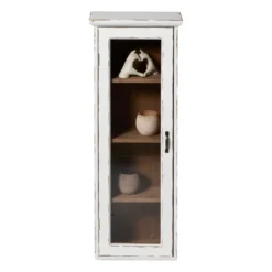 Vitrinekast 1 deur - wit - 80x30x15 cm