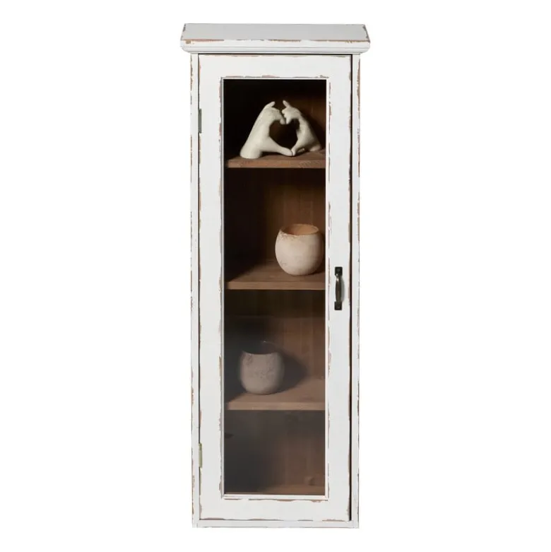 Vitrinekast 1 deur - wit - 80x30x15 cm
