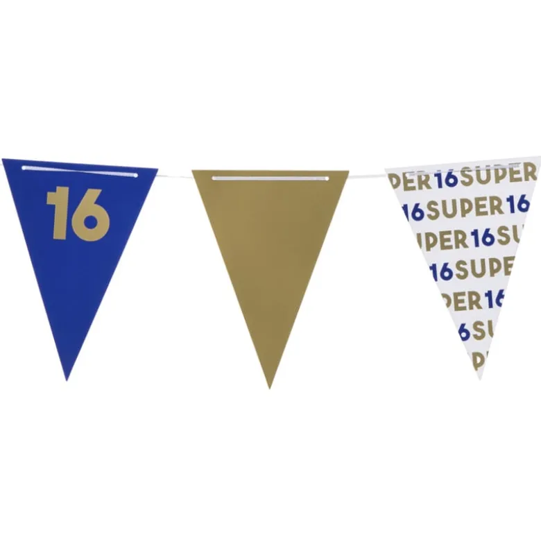 Vlaggenlijn 16 jaar - blauw - 10 meter