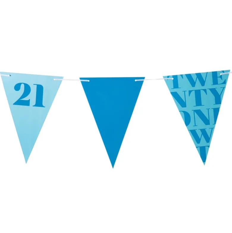 Vlaggenlijn 21 jaar - blauw - 10 meter