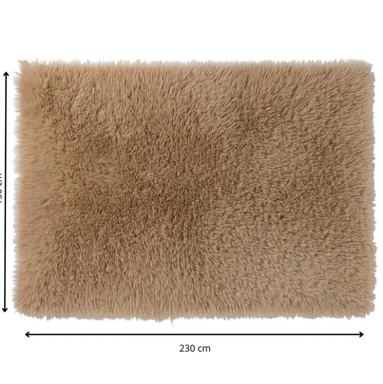 Vloerkleed fluffy - bruin -150x230 cm
