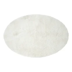 Vloerkleed fluffy ovaal - wit - 120x180 cm