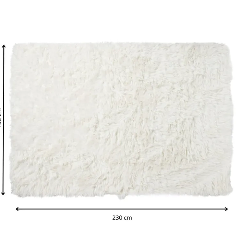 Vloerkleed fluffy - wit - 150x230 cm