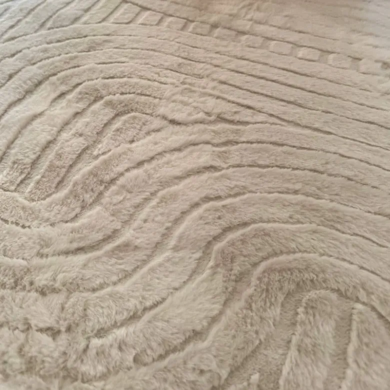 Vloerkleed wave ovaal - wit - 120x180 cm