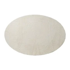 Vloerkleed wave ovaal - wit - 120x180 cm