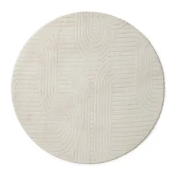 Vloerkleed wave - wit - ø120 cm