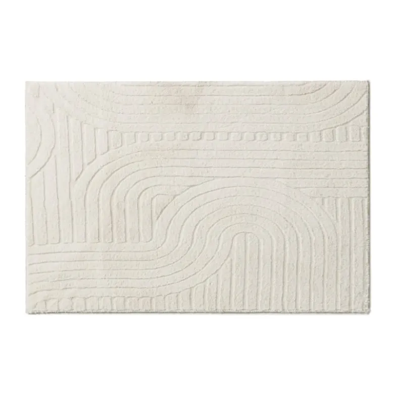 Vloerkleed wave - wit - 60x90 cm