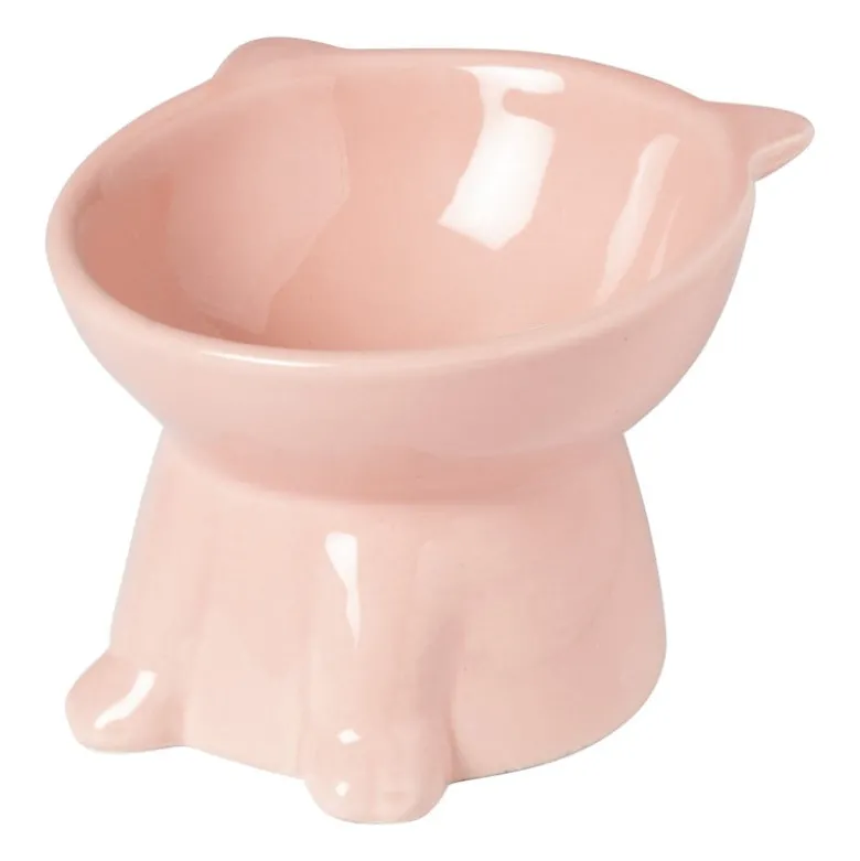 Voerbak voor kat - roze - ø10.3x13 cm