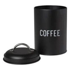 Voorraadblik coffee - zwart - ø11x15 cm