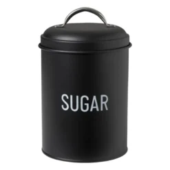 Voorraadblik sugar - zwart - ø11x15 cm