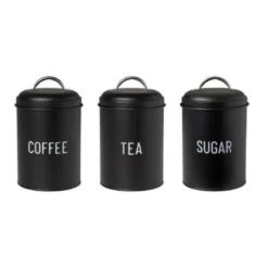 Voorraadblik tea - zwart - ø11x15 cm