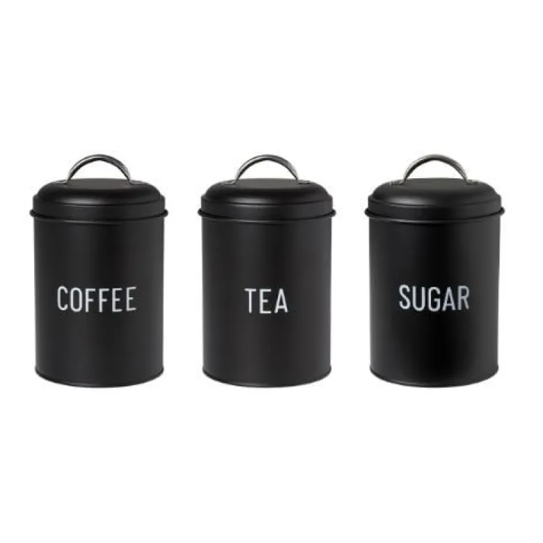Voorraadblik tea - zwart - ø11x15 cm