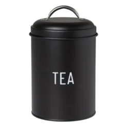Voorraadblik tea - zwart - ø11x15 cm