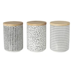 Voorraadpot Kasitoo stip - zwart/wit - 600 ml