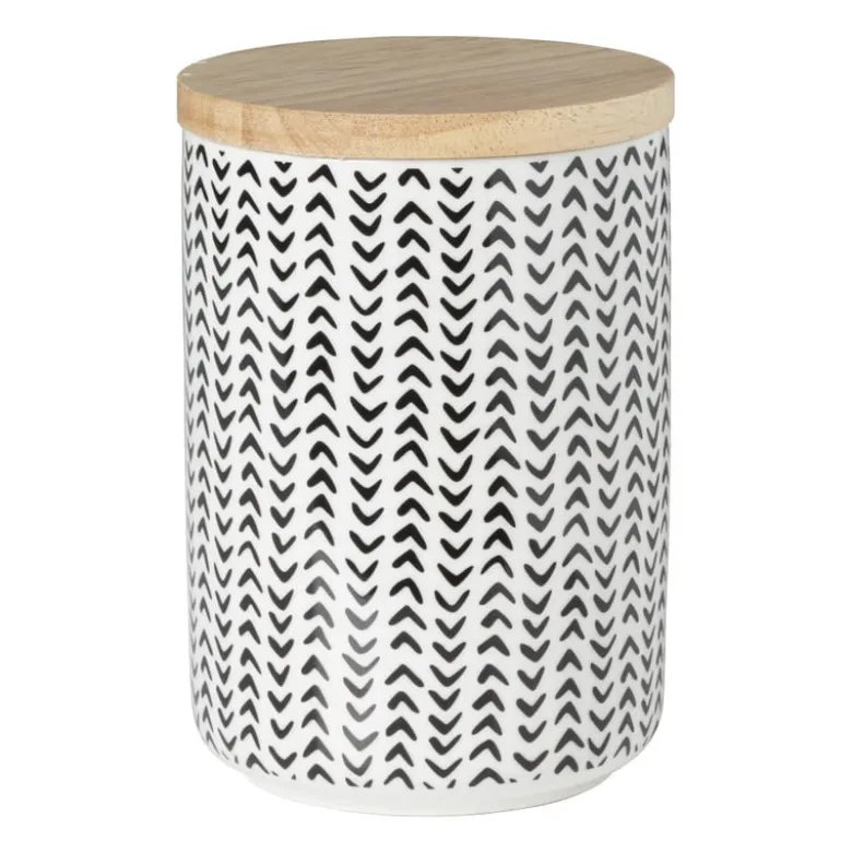 Voorraadpot Kasitoo - zwart/wit - 600 ml