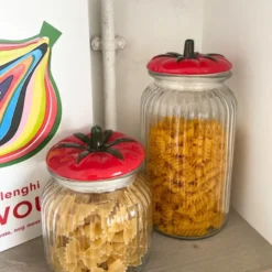 Voorraadpot tomaat - transparant/rood - 900 ml