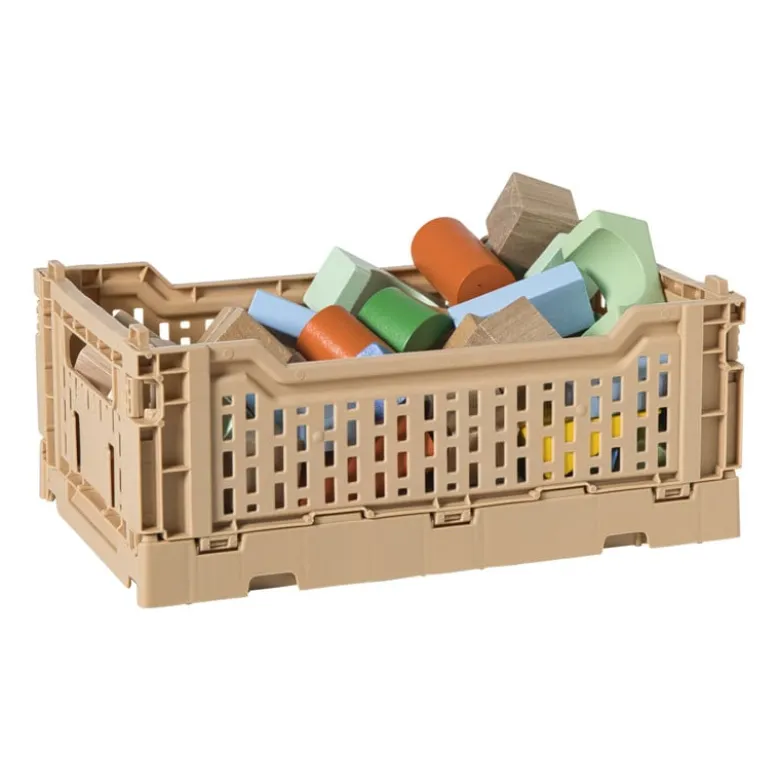Vouwkrat middel - beige - 10.5x27x17 cm