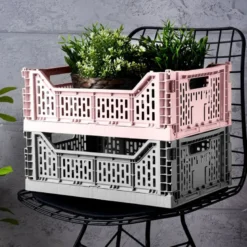 Vouwkrat middel - roze - 10x27x17 cm