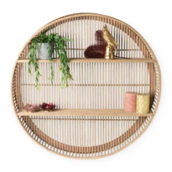 Wandkastje bamboe rond - ø75x13 cm