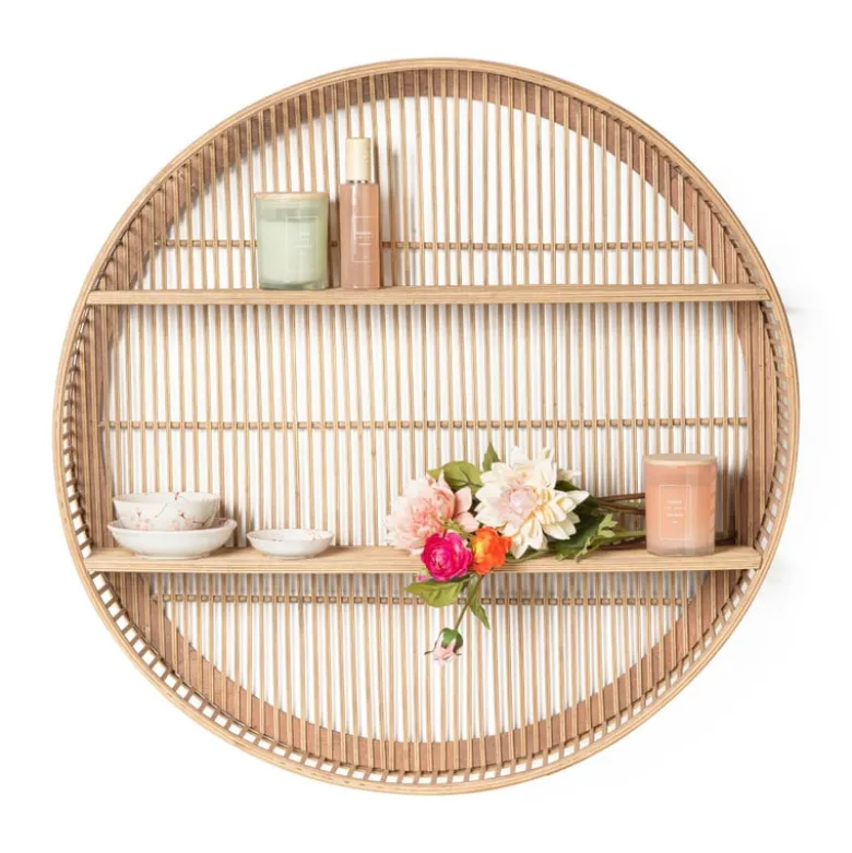 Wandkastje bamboe rond - ø75x13 cm
