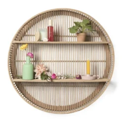 Wandkastje bamboe rond - ø75x13 cm