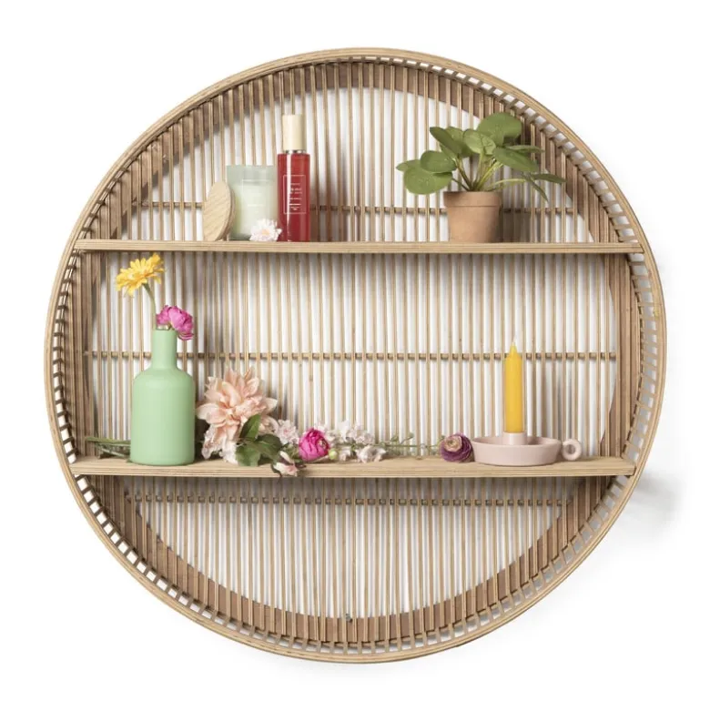 Wandkastje bamboe rond - ø75x13 cm