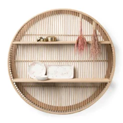 Wandkastje bamboe rond - ø75x13 cm