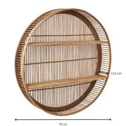 Wandkastje bamboe rond - ø75x13 cm