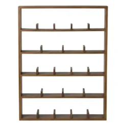 Wandkast voor 23 mokken - bruin - 63.5x48x9 cm