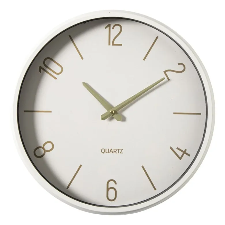 Wandklok - beige - ø37 cm