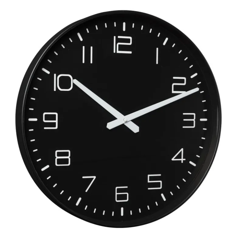 Wandklok Gina - zwart - ø40x4.5 cm