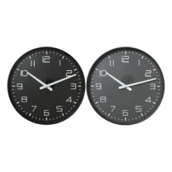 Wandklok Gina - zwart - ø40x4.5 cm