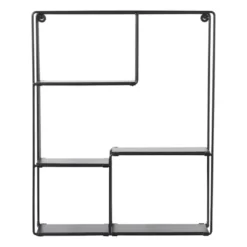 Wandrek met vakken Quin - zwart - 50x40x11.5 cm
